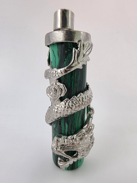 Malachite Dragon Pendant Necklace