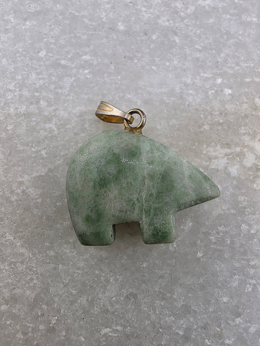 Green Aventurine Elephant Pendant Necklace