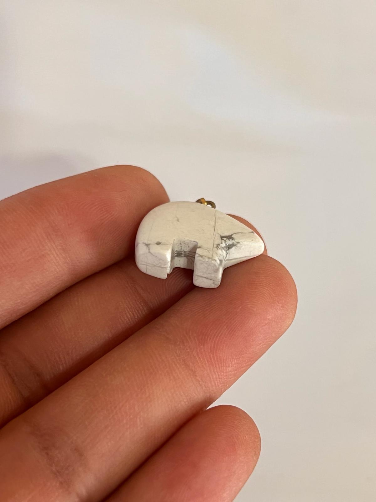 Howlite Elephant Pendant Necklace