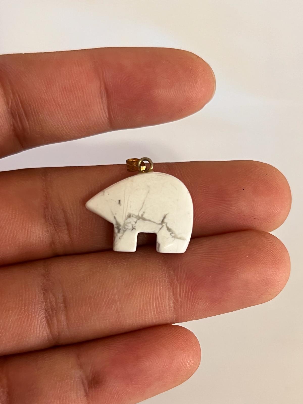 Howlite Elephant Pendant Necklace