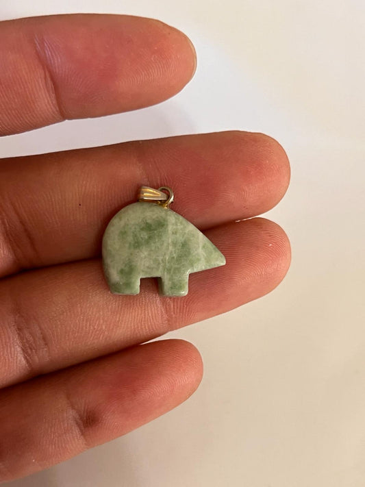 Green Aventurine Elephant Pendant Necklace