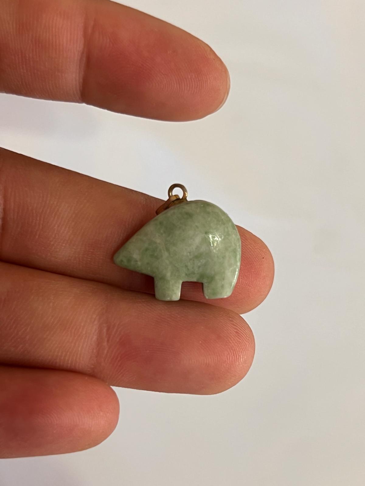 Green Aventurine Elephant Pendant Necklace