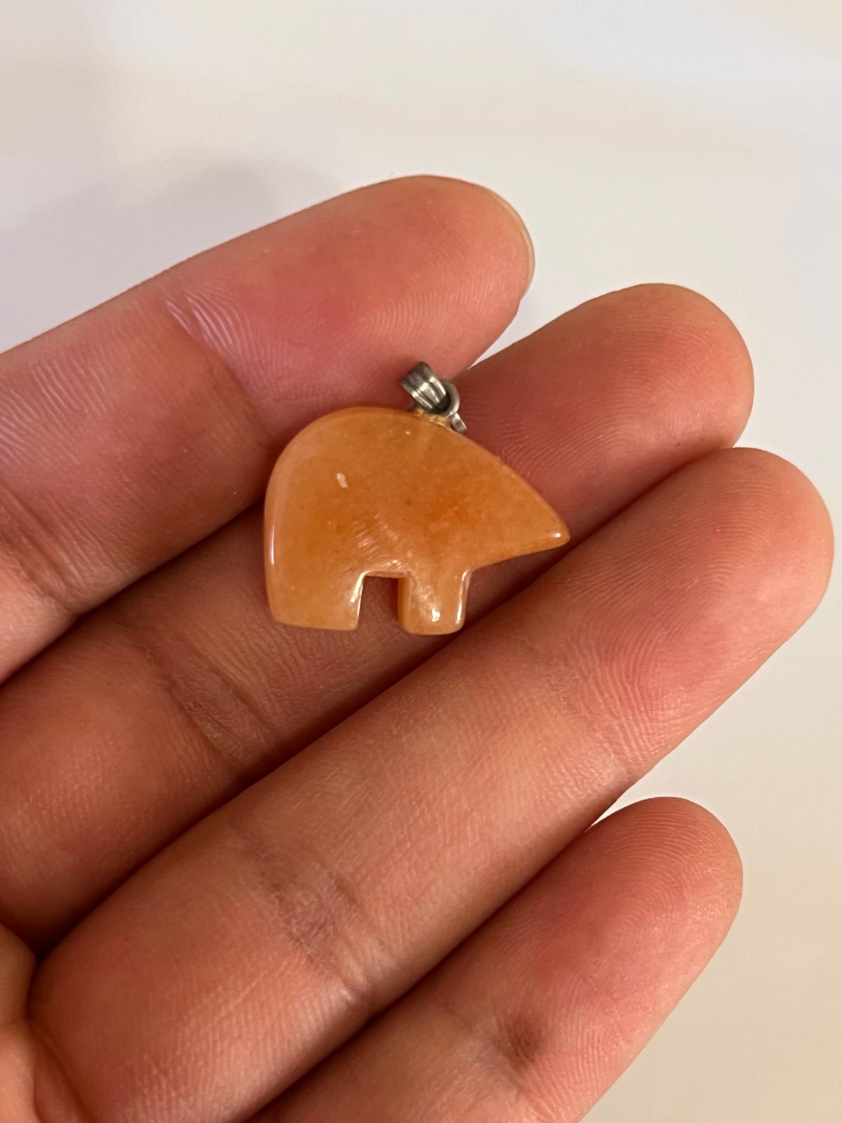 Carnelian Elephant Pendant Necklace