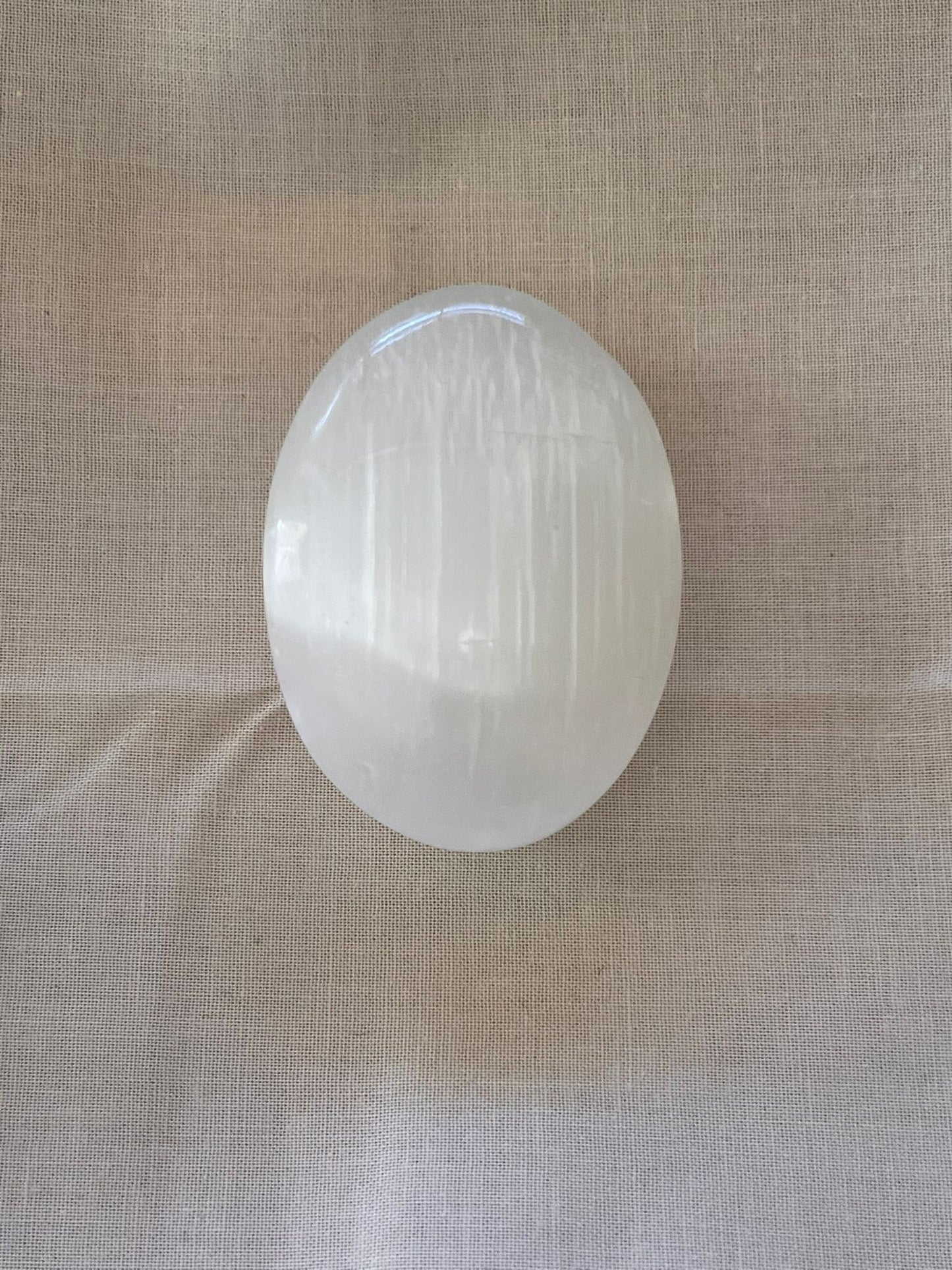 Selenite Palm Stone